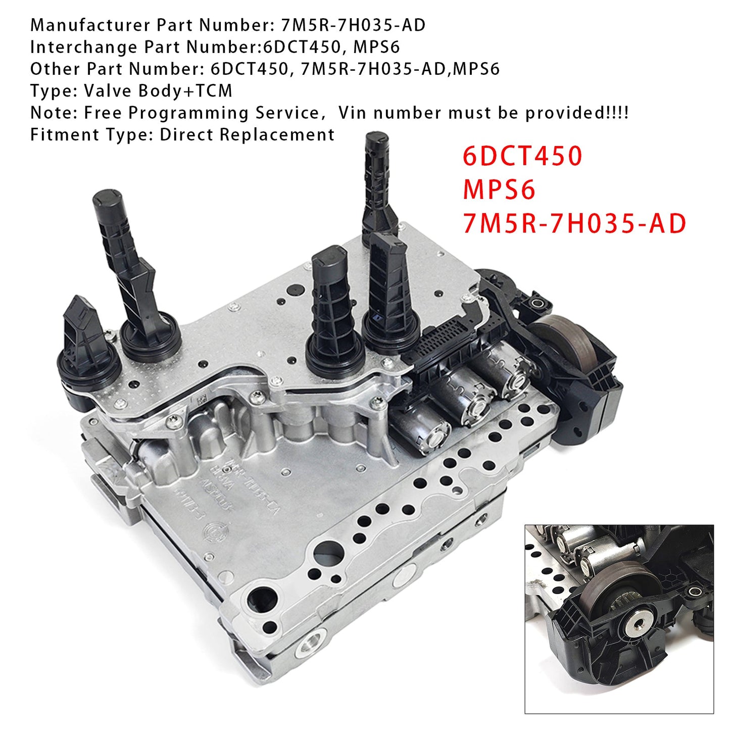 6DCT450 MPS6 7M5R-7H035-AD Corpo valvola meccatronico di trasmissione + TCM per Ford Volvo