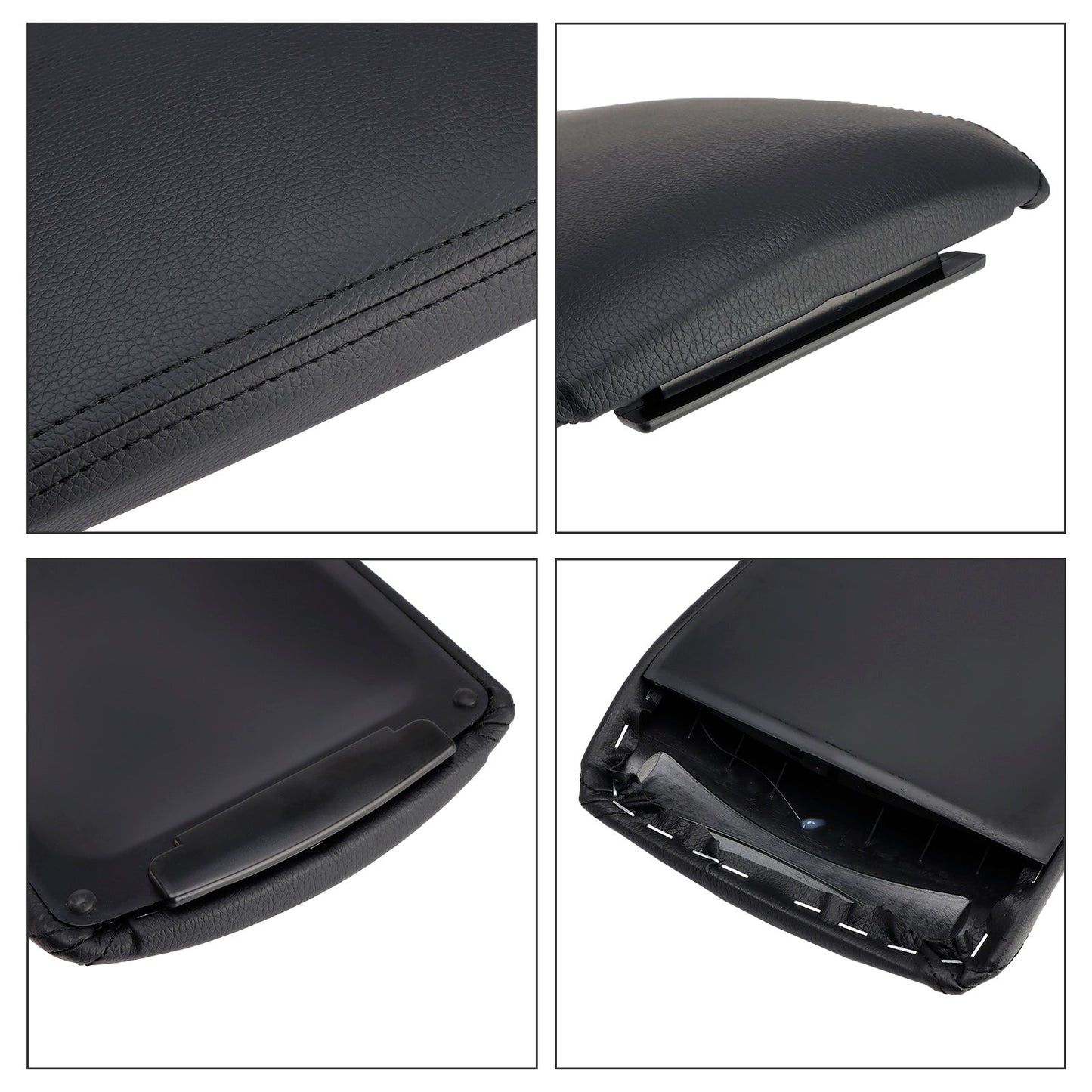 Copertura del bracciolo della console centrale in pelle nera per Audi A6 C6 2005-2011