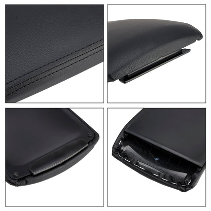 Copertura del bracciolo della console centrale in pelle nera per Audi A6 C6 2005-2011