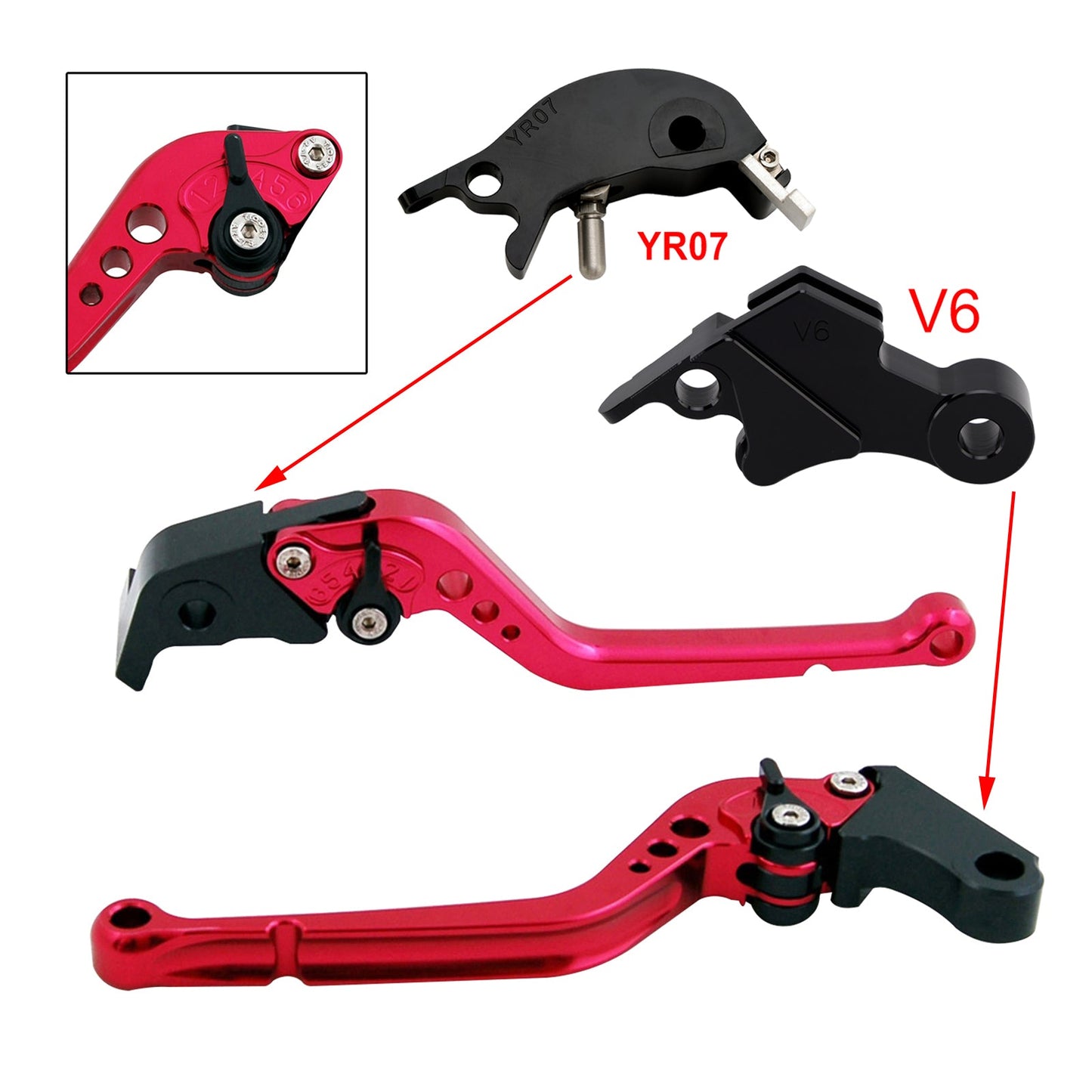 Leva frizione freno lunga adatta per YAMAHA XSR900 XSR900GP MT-09 MT-09SP 2024-2025