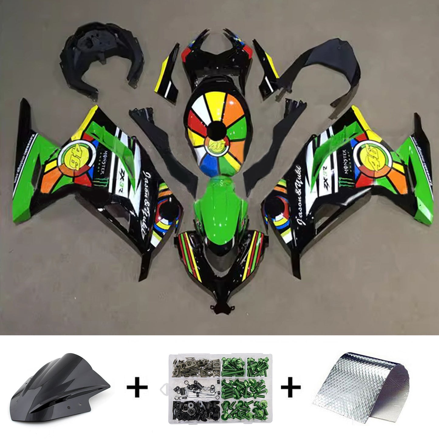 Kit carenatura iniezione in plastica ABS adatto per Kawasaki EX300 Ninja300 2013-2024