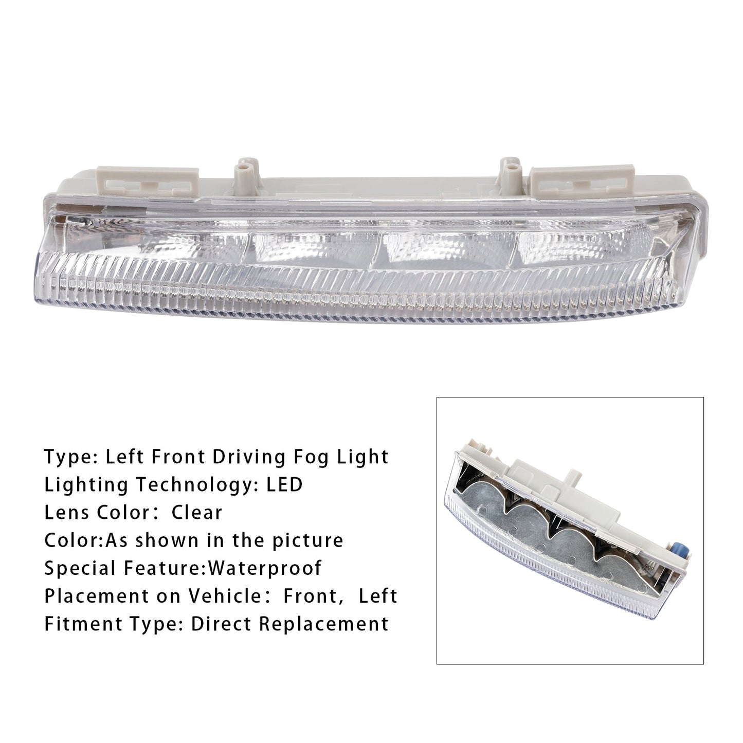 Luci fendinebbia diurne a LED lato sinistro per Mercedes Benz W204 S204 W212 2007-2014