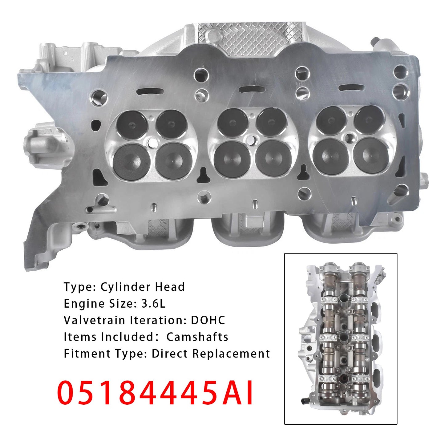 Testata cilindro lato sinistro nuova di zecca Ram 1500 3.6L 2013 05184445AI 05184445AO