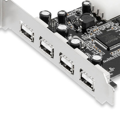 Scheda di espansione HUB 2.0 PCIE a USB 2.0, scheda adattatore Moschip, alimentazione a 4 pin
