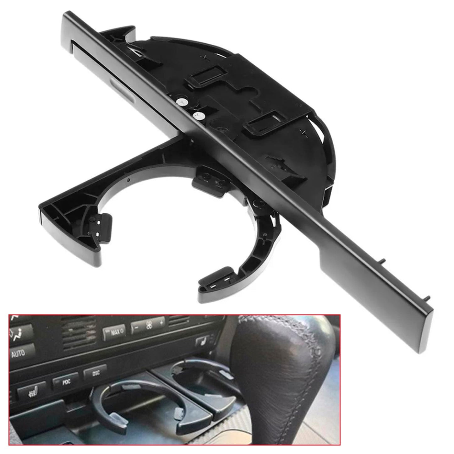 Nuovo portabicchieri anteriore per console nera 51168190205 per BMW E39 525i 540i (guida a sinistra)