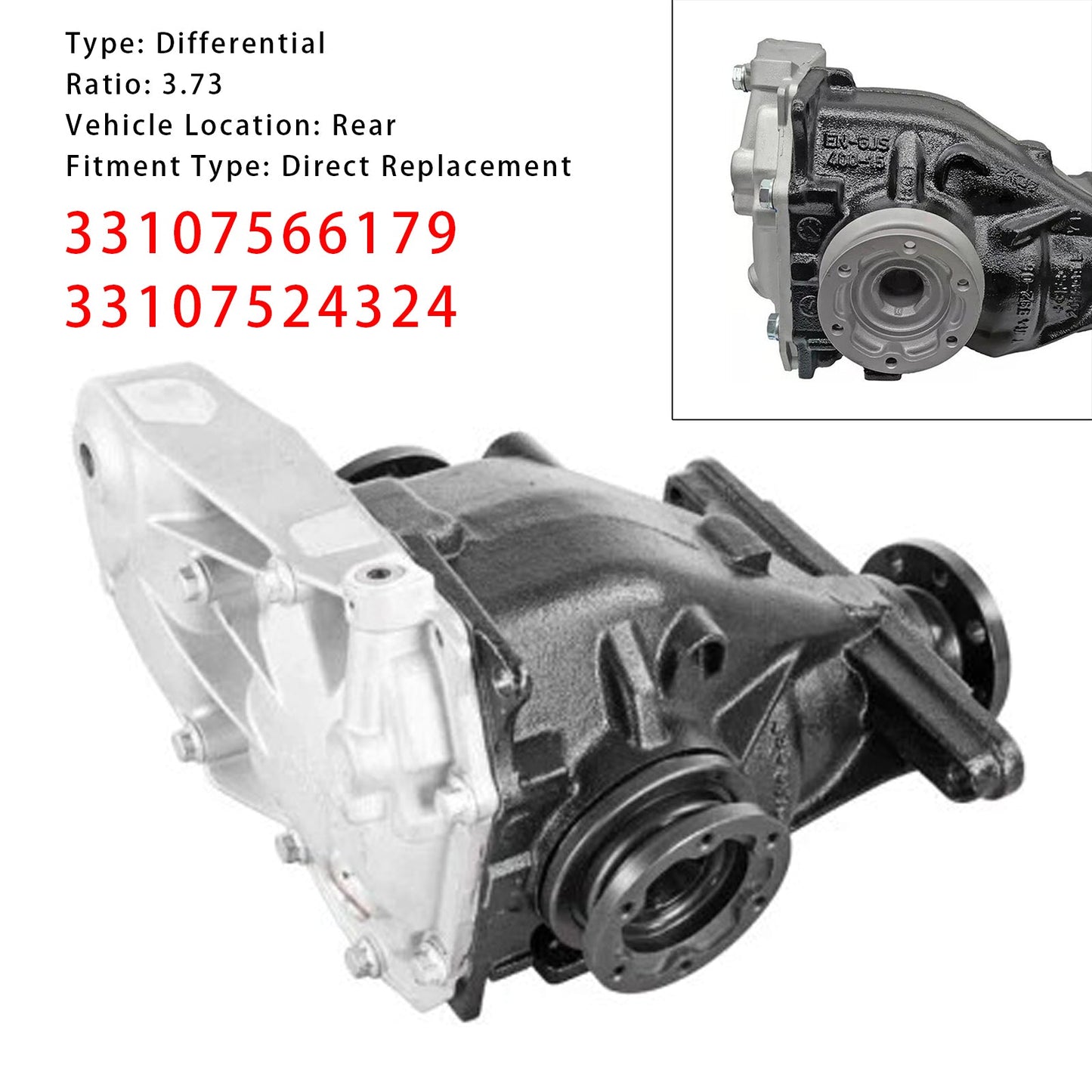 Gruppo differenziale posteriore rapporto 3,73 33107566179 adatto per BMW E81 E87 E90 E91 E92