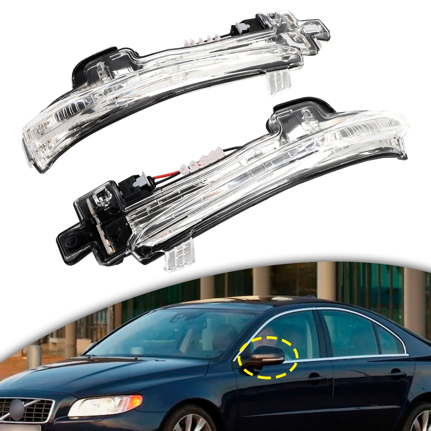 2 pezzi di indicatori di direzione a LED per specchietto retrovisore per Volvo V40 S60 S80 V60 V70