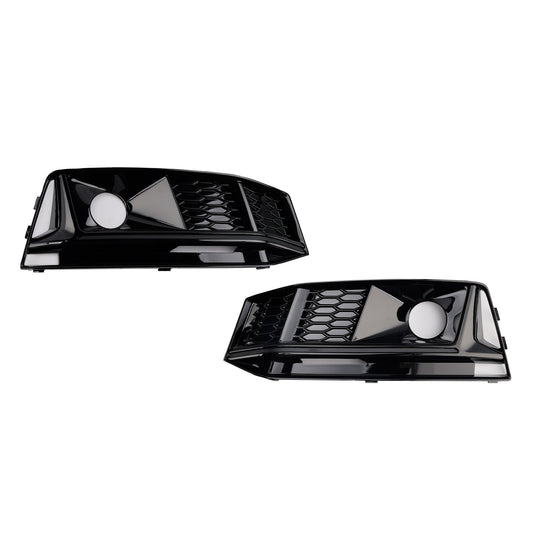 Griglia fendinebbia paraurti anteriore nera per Audi A4 B9 S4 2016-2019 (2 pezzi)