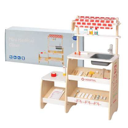 Simulazione di clinica medica per bambini con 22 accessori, set di giocattoli per bambini dai 3 anni in su