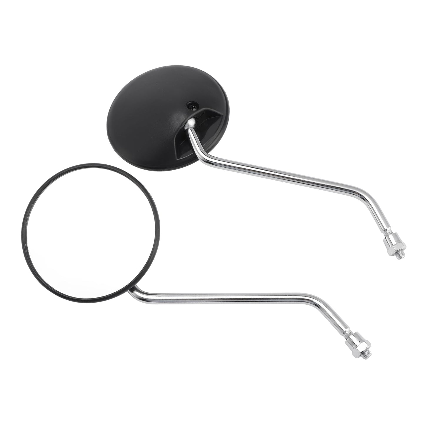 Coppia Specchietti Rotondi Neri Per Piaggio Vespa Scooter Ciclomotore 8mm Universale