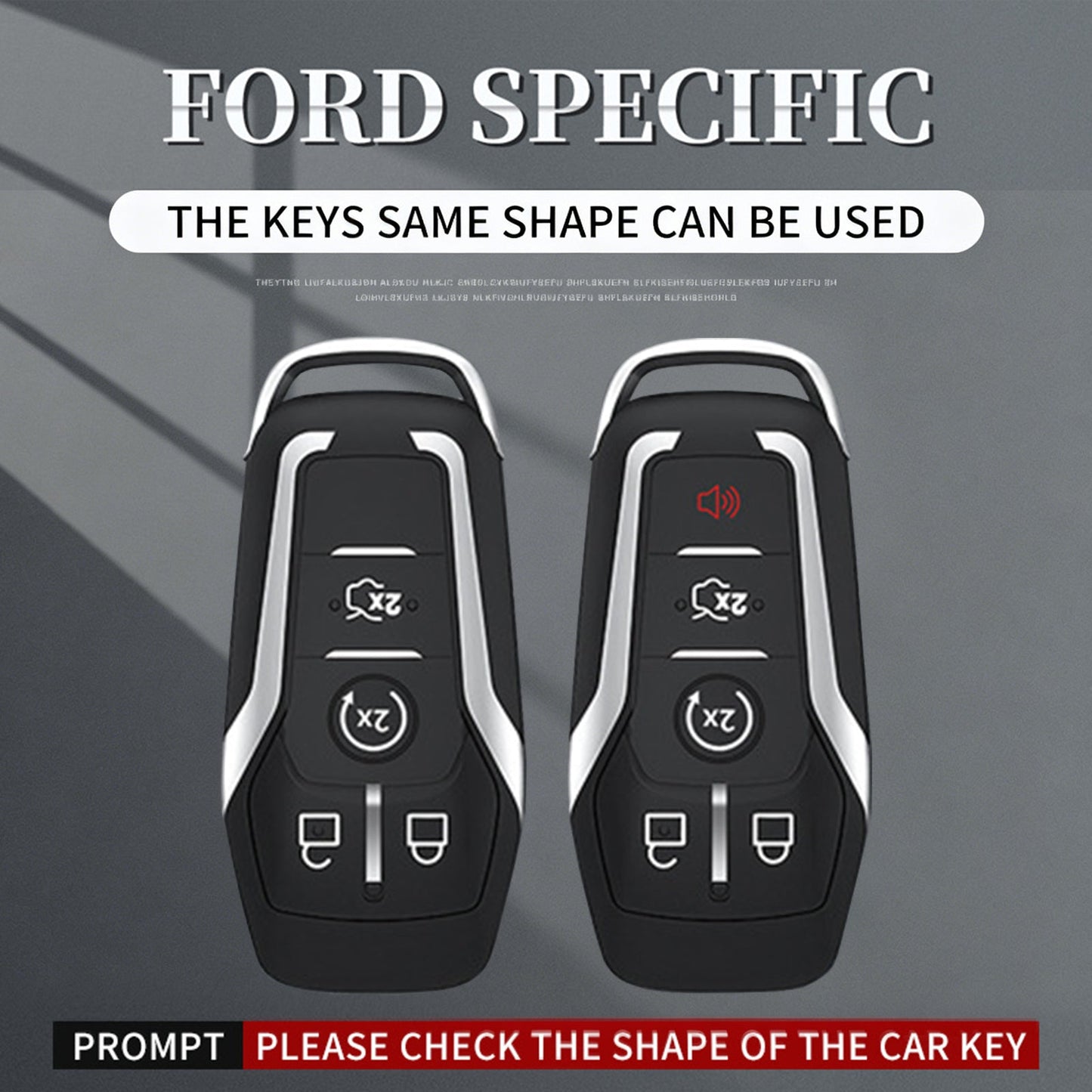 Custodia per chiave auto in TPU nero in lega di alluminio con fibbia per Ford