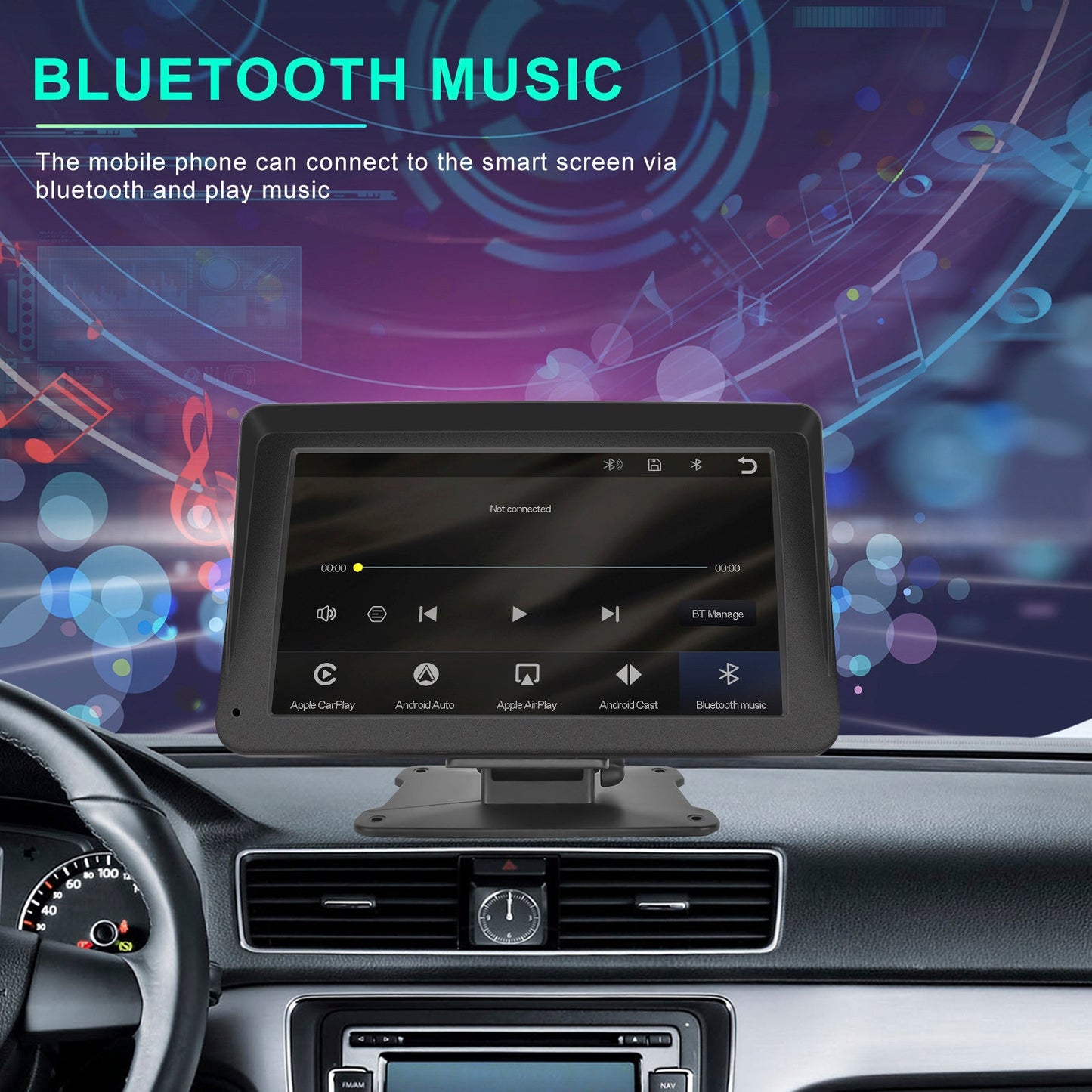 Lettore multifunzione CarPlay da 7 pollici, Apple AirPlay, Android, telecamera di proiezione