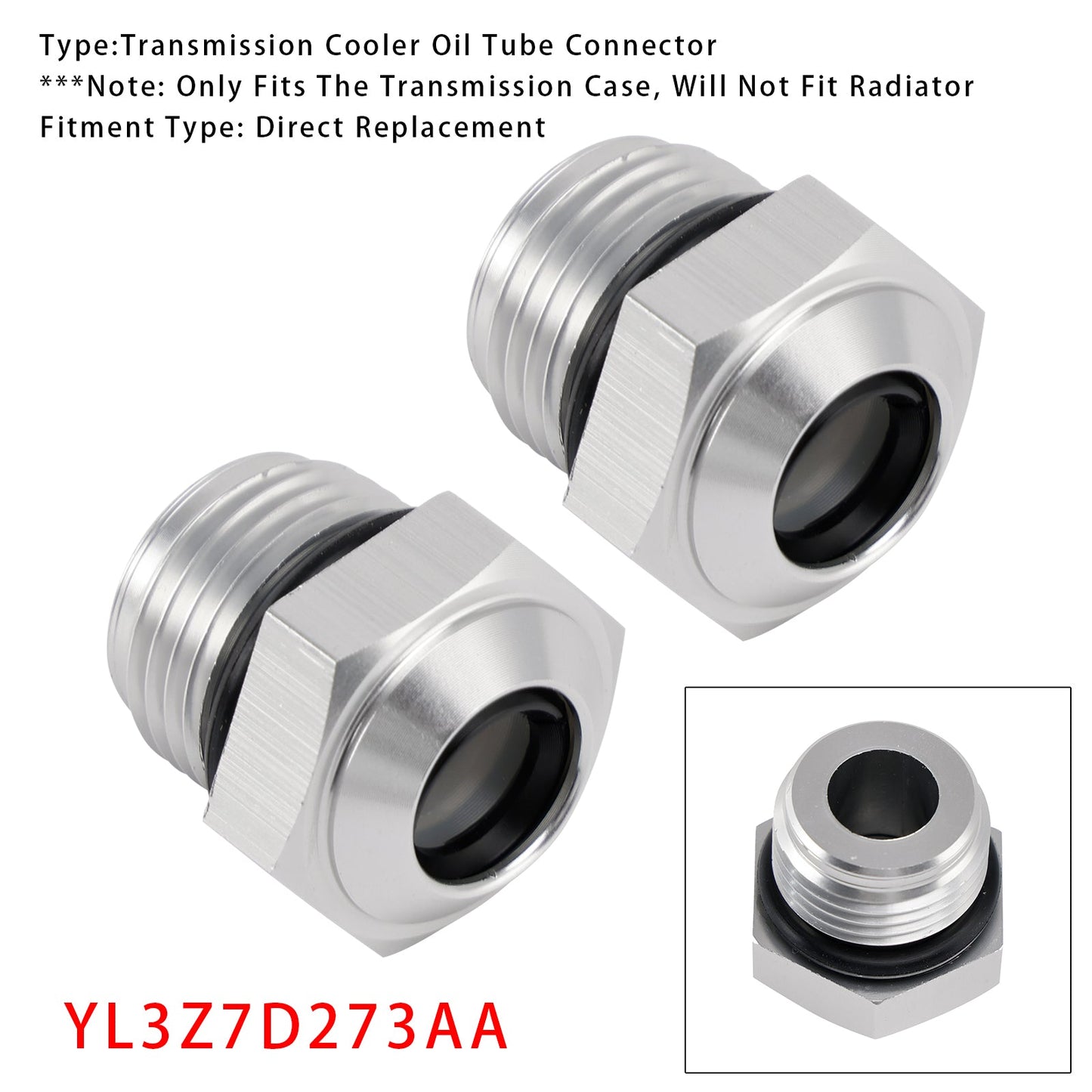 Connettore per tubo dell'olio del radiatore della trasmissione 2 pezzi YL3Z7D273AA per Ford Expedition