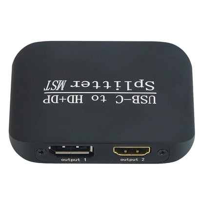 Splitter per laptop MST da tipo C a HDMI+DP 1x2, display a due schermi, un ingresso e due uscite