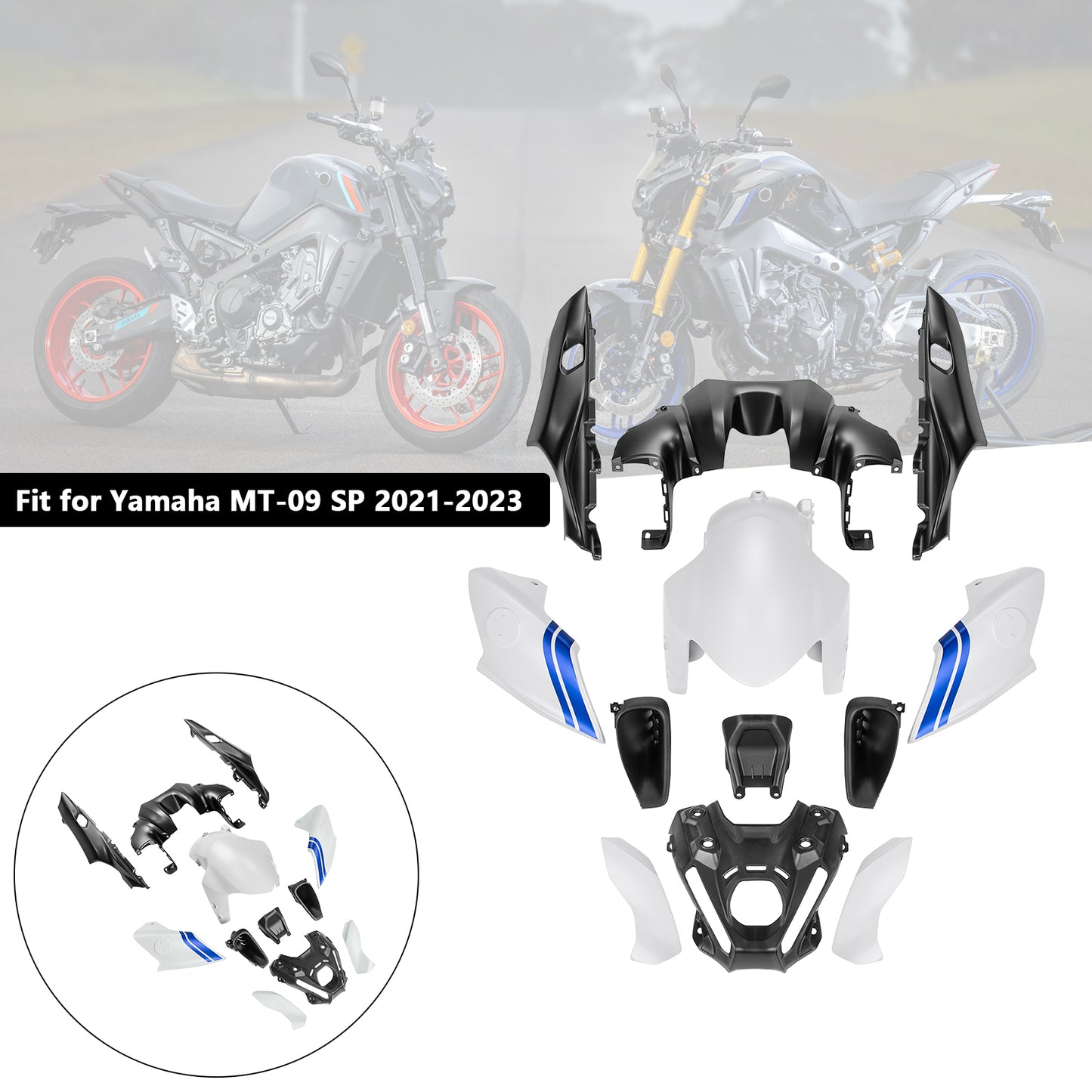 Kit carena carrozzeria iniezione ABS per Yamaha MT-09 / MT-09 SP 2021-2023