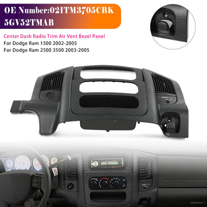 Pannello di rivestimento della bocchetta dell'aria del cruscotto centrale Dodge Ram 1500 2002-2005, nero