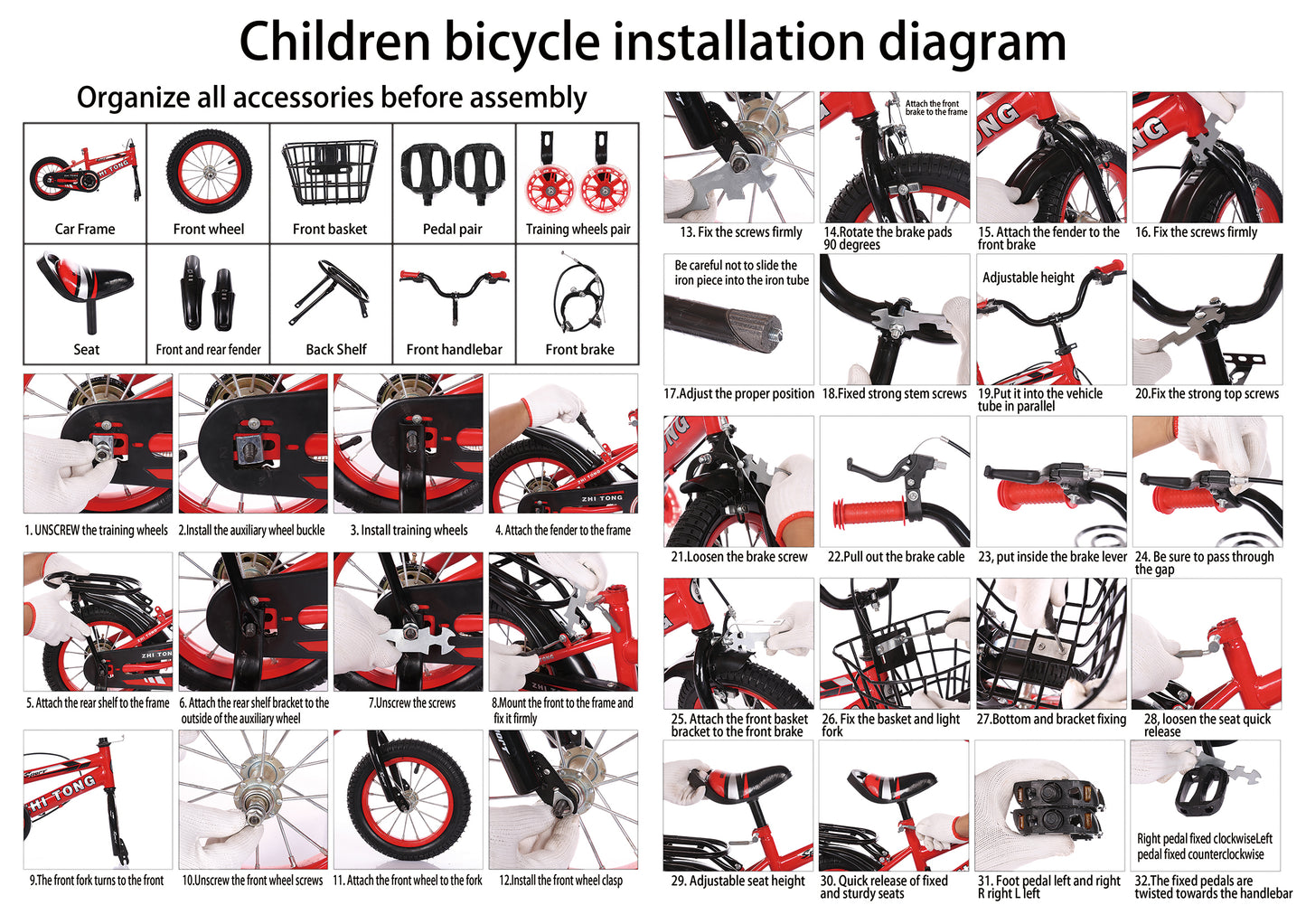 14/16/18 pollici per bambini in bicicletta per bambini ragazzi e ragazze con ruota ausiliaria