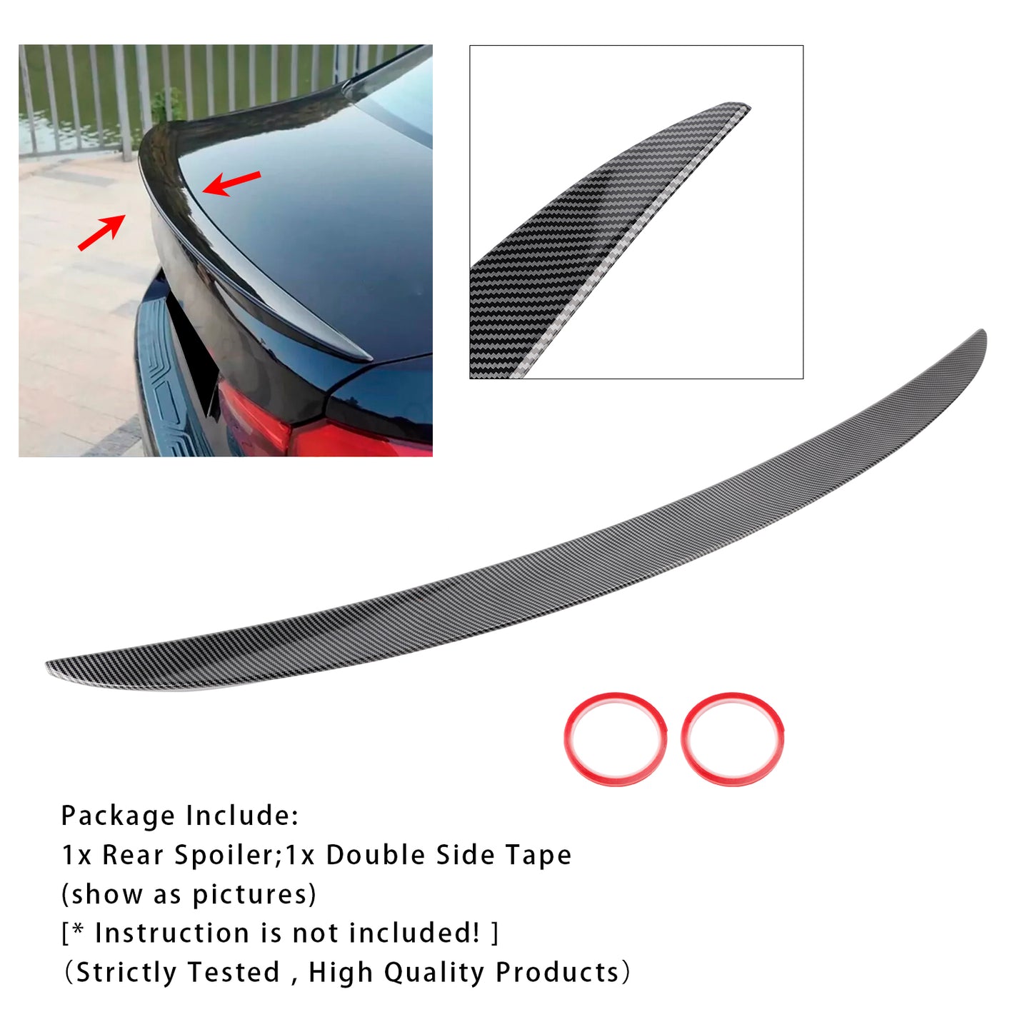 Spoiler posteriore in fibra di carbonio per BMW G30 G38 F90 M5 MP 2017-2023
