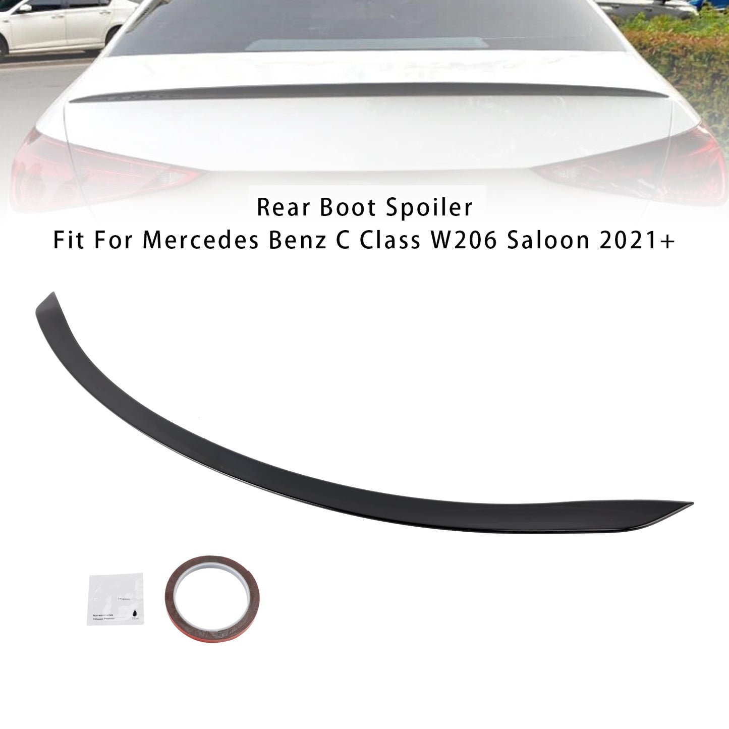Spoiler posteriore nero lucido Mercedes-Benz Classe C W206 C63S Style 2021+