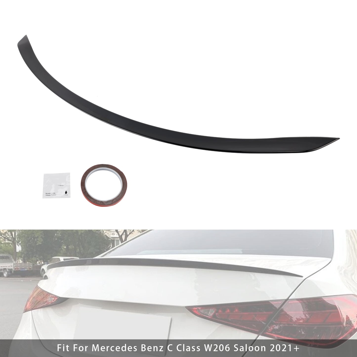Spoiler posteriore nero lucido Mercedes-Benz Classe C W206 C63S Style 2021+