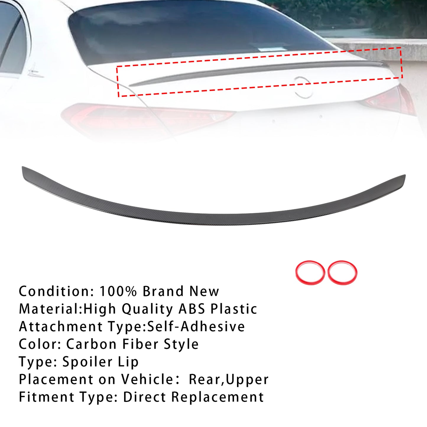 Spoiler posteriore in fibra di carbonio per Mercedes C Classe W206 4 Porta Berlina 2022-2024