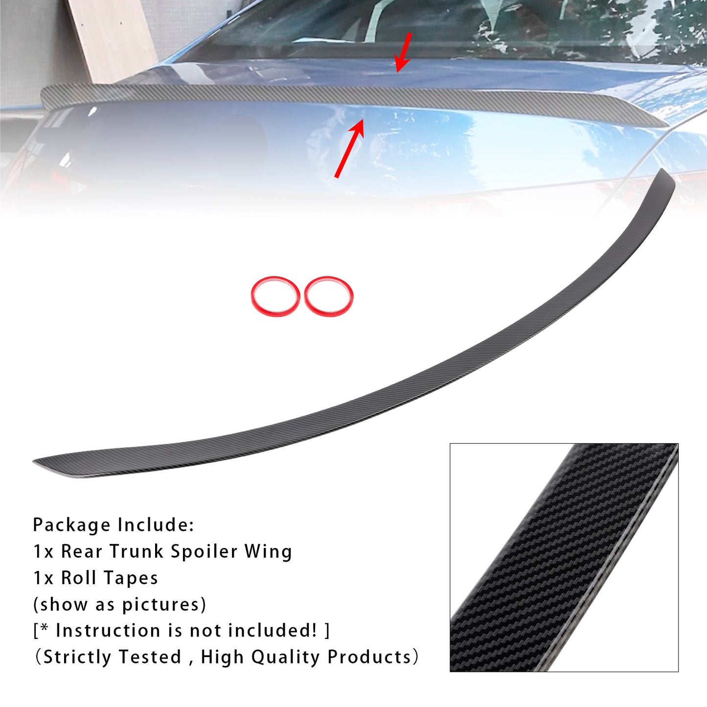 Spoiler posteriore in fibra di carbonio per Mercedes C Classe W206 4 Porta Berlina 2022-2024