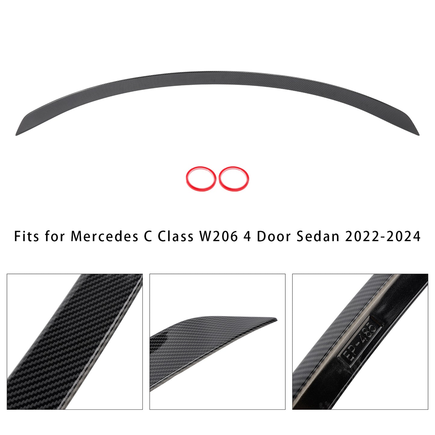 Spoiler posteriore in fibra di carbonio per Mercedes C Classe W206 4 Porta Berlina 2022-2024