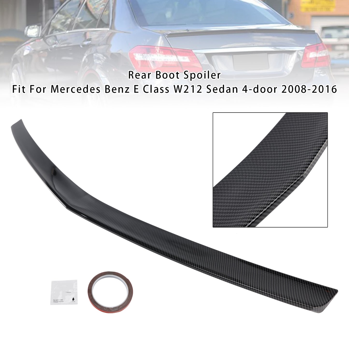Spoiler posteriore in fibra di carbonio per Mercedes-Benz Classe E W212 2008-2016