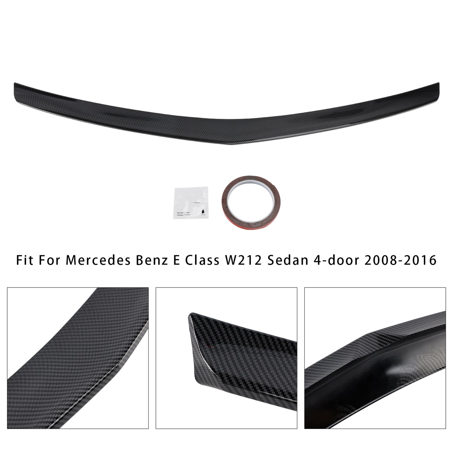 Spoiler posteriore in fibra di carbonio per Mercedes-Benz Classe E W212 2008-2016