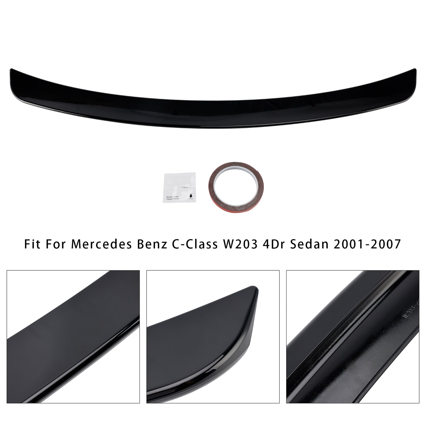 Spoiler posteriore nero lucido Mercedes-Benz Classe C W203 Berlina 2001-2007