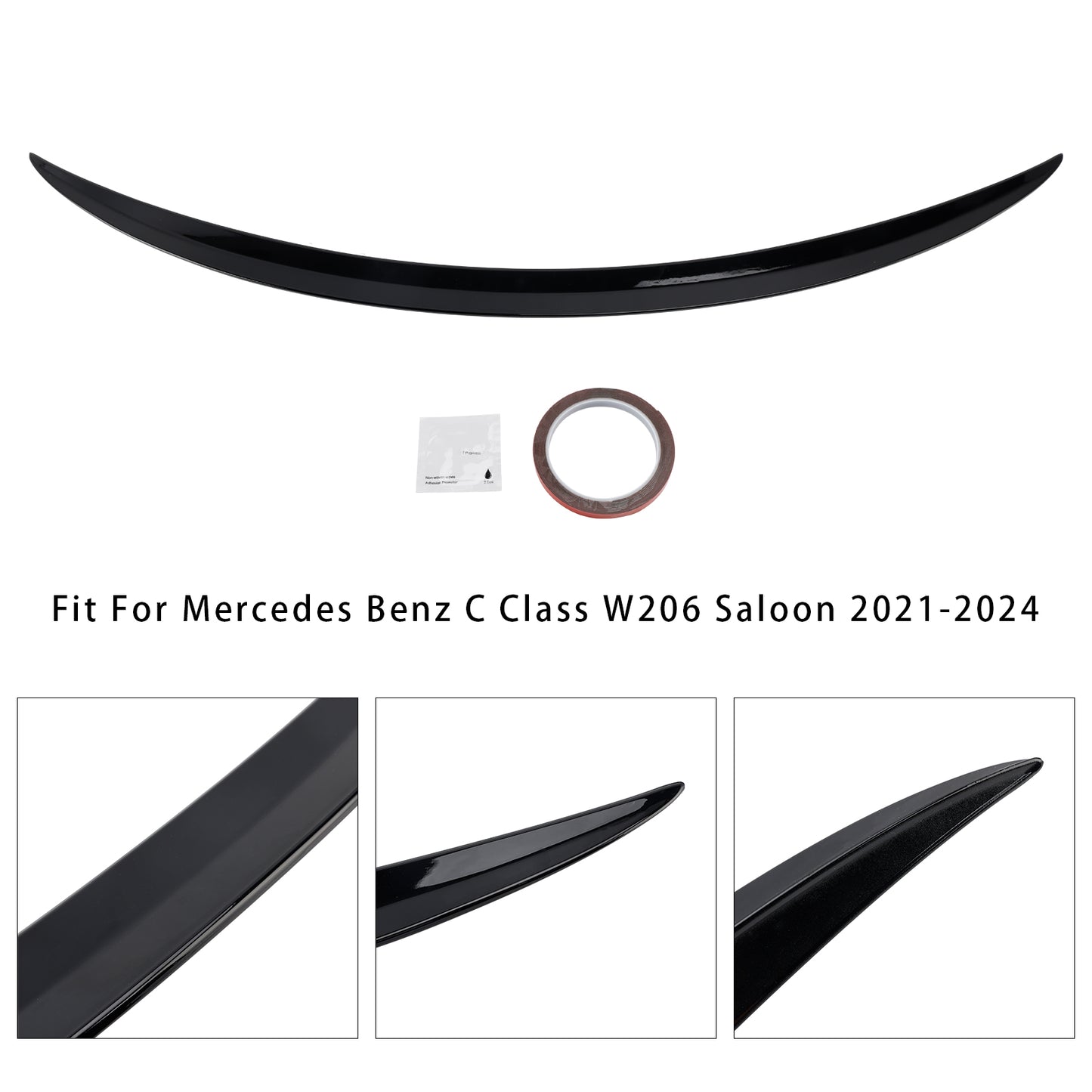 Spoiler posteriore nero lucido C63 Style Mercedes-Benz Classe C W206 2021-2024