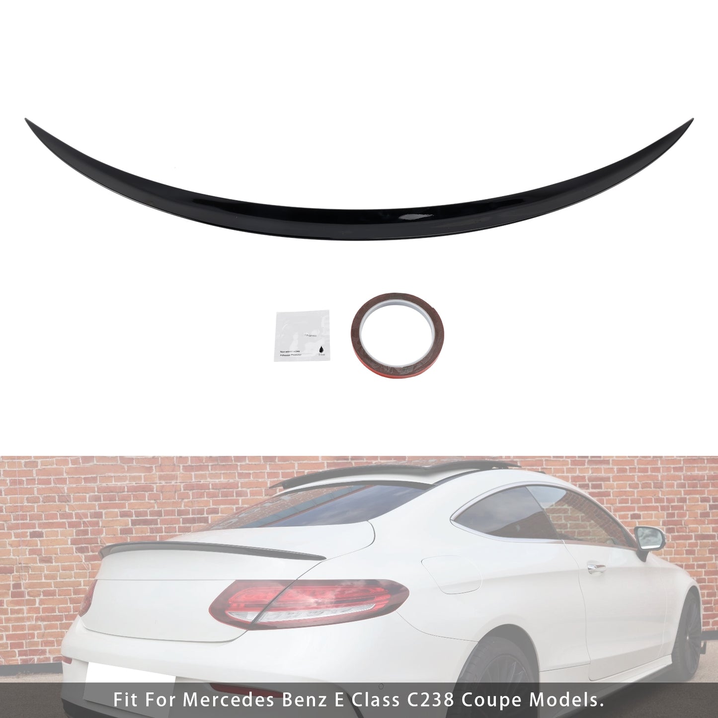 Spoiler posteriore nero lucido E63 Style Mercedes-Benz Classe E C238 W213 Coupé 2016+
