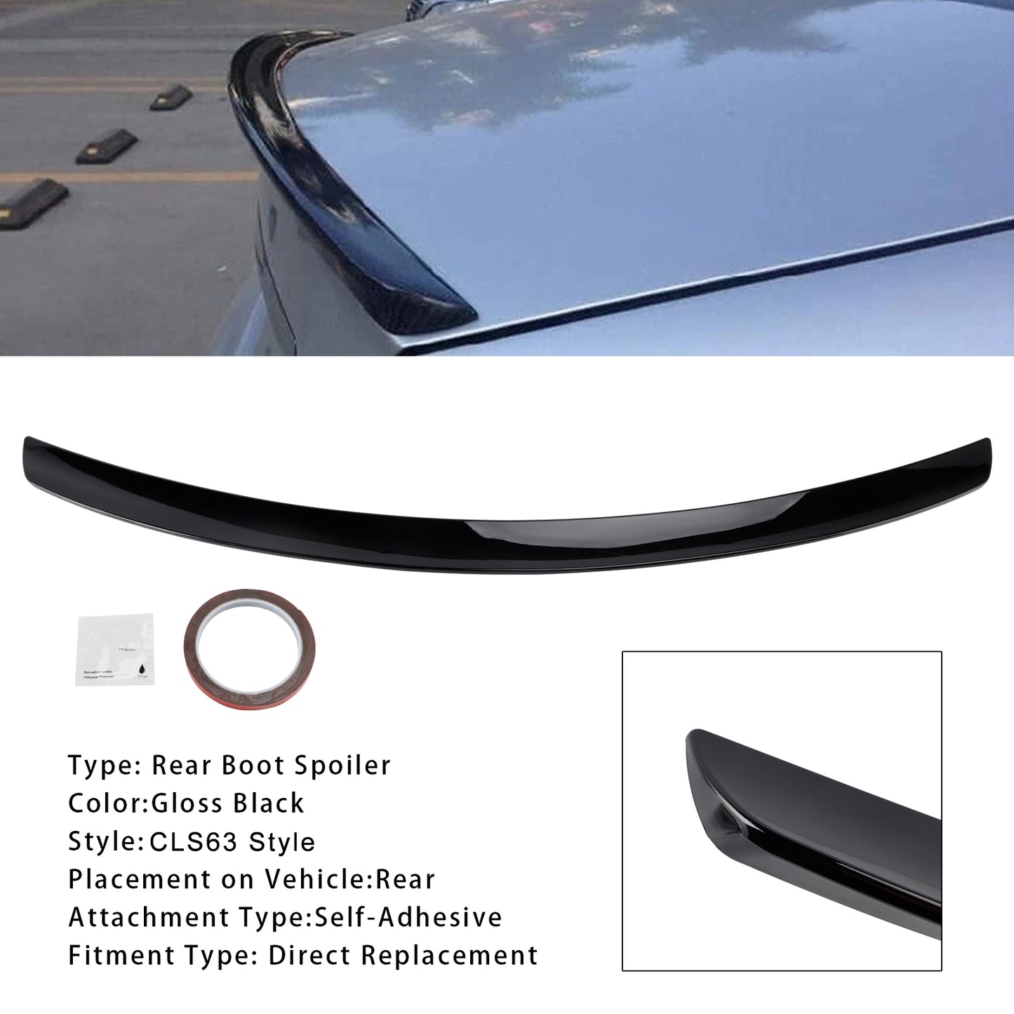 Spoiler posteriore nero lucido Mercedes-Benz Classe CLS W219 CLS63 Style 2005-2010