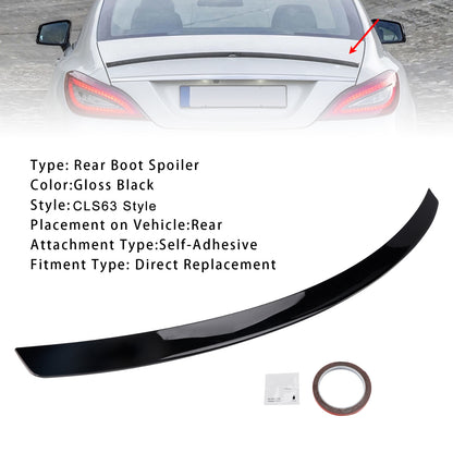 Spoiler posteriore per bagagliaio Mercedes-Benz Classe CLS W218 C218 2010-2018 nero lucido