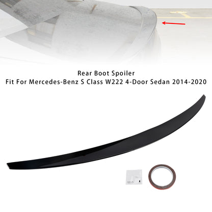 Spoiler posteriore per bagagliaio Mercedes-Benz Classe S W222 2014-2020 nero lucido