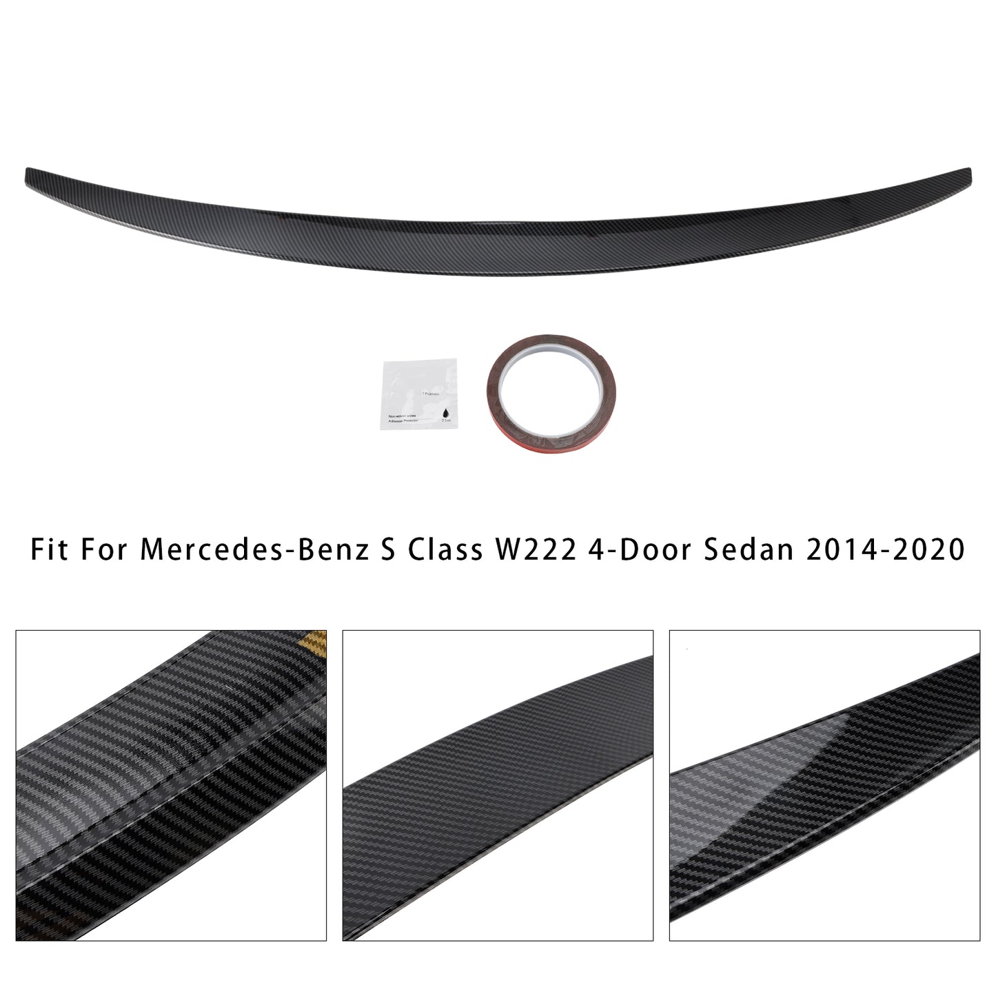 Spoiler posteriore in fibra di carbonio per Mercedes-Benz Classe S W222 2014-2020
