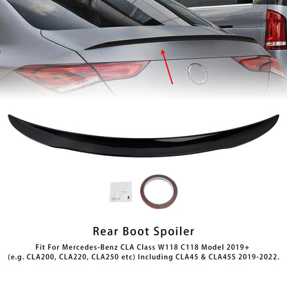 Spoiler posteriore per bagagliaio Mercedes-Benz CLA-Class W118 C118 2019+ nero lucido