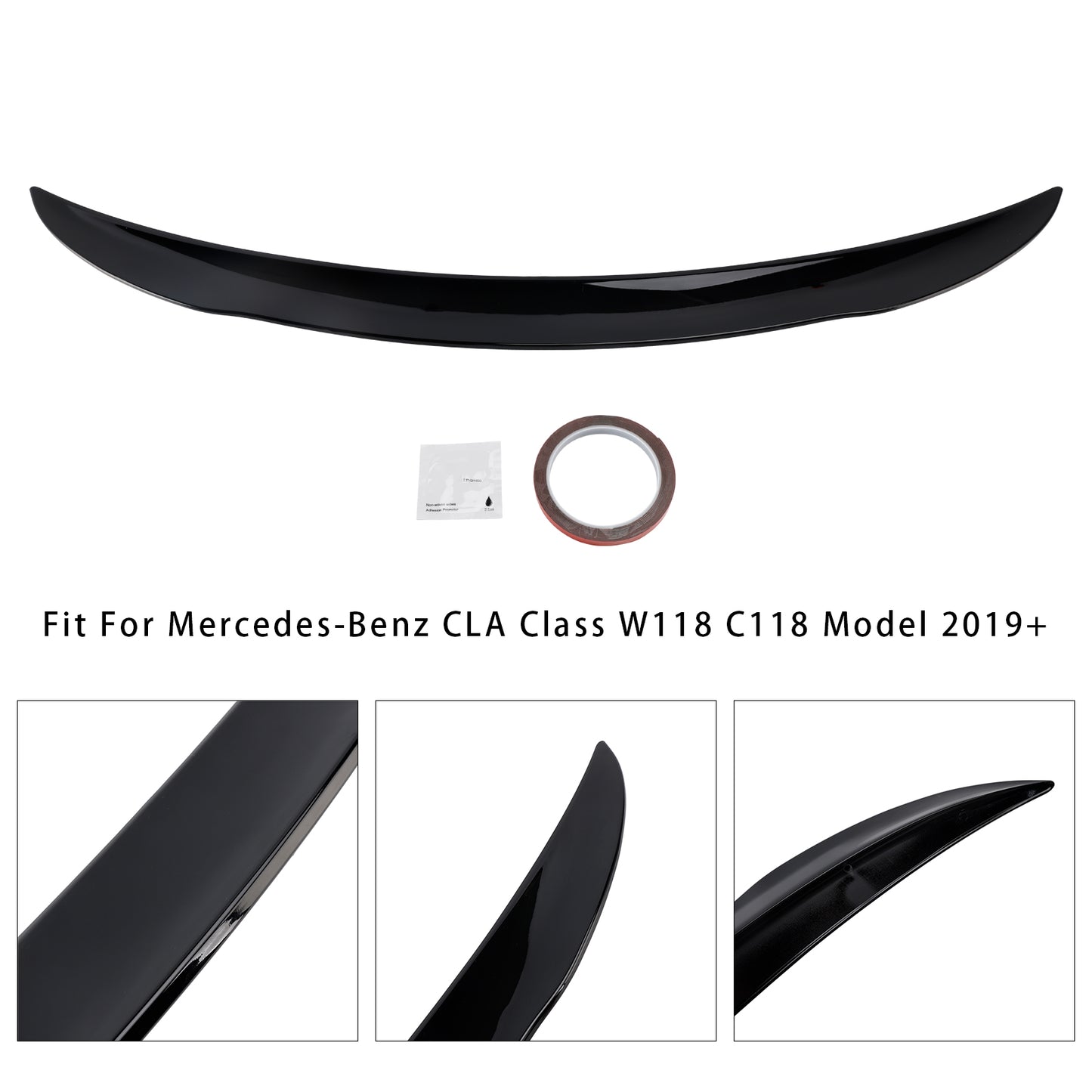 Spoiler posteriore per bagagliaio Mercedes-Benz CLA-Class W118 C118 2019+ nero lucido