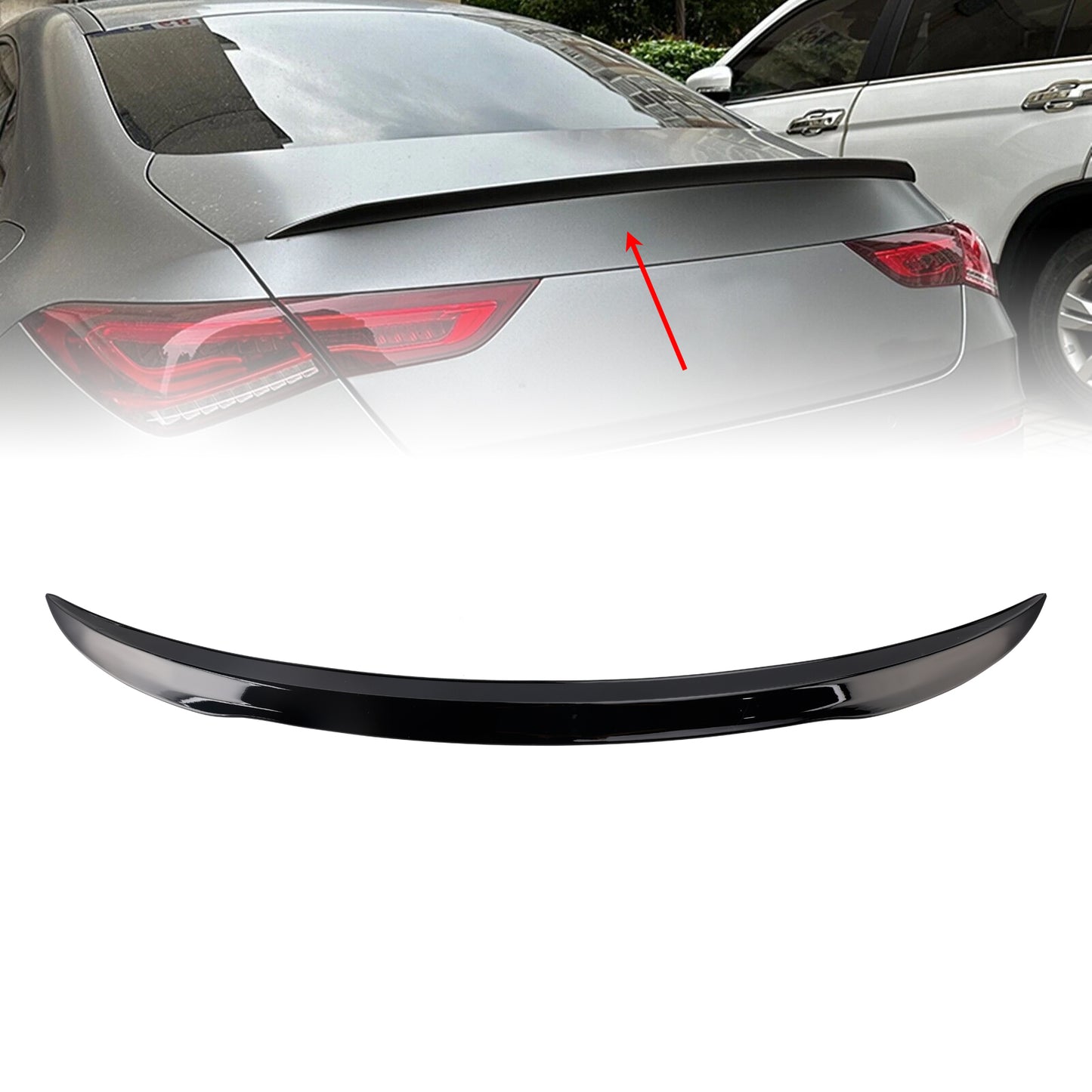 Spoiler posteriore per bagagliaio Mercedes-Benz CLA-Class W118 C118 2019+ nero lucido