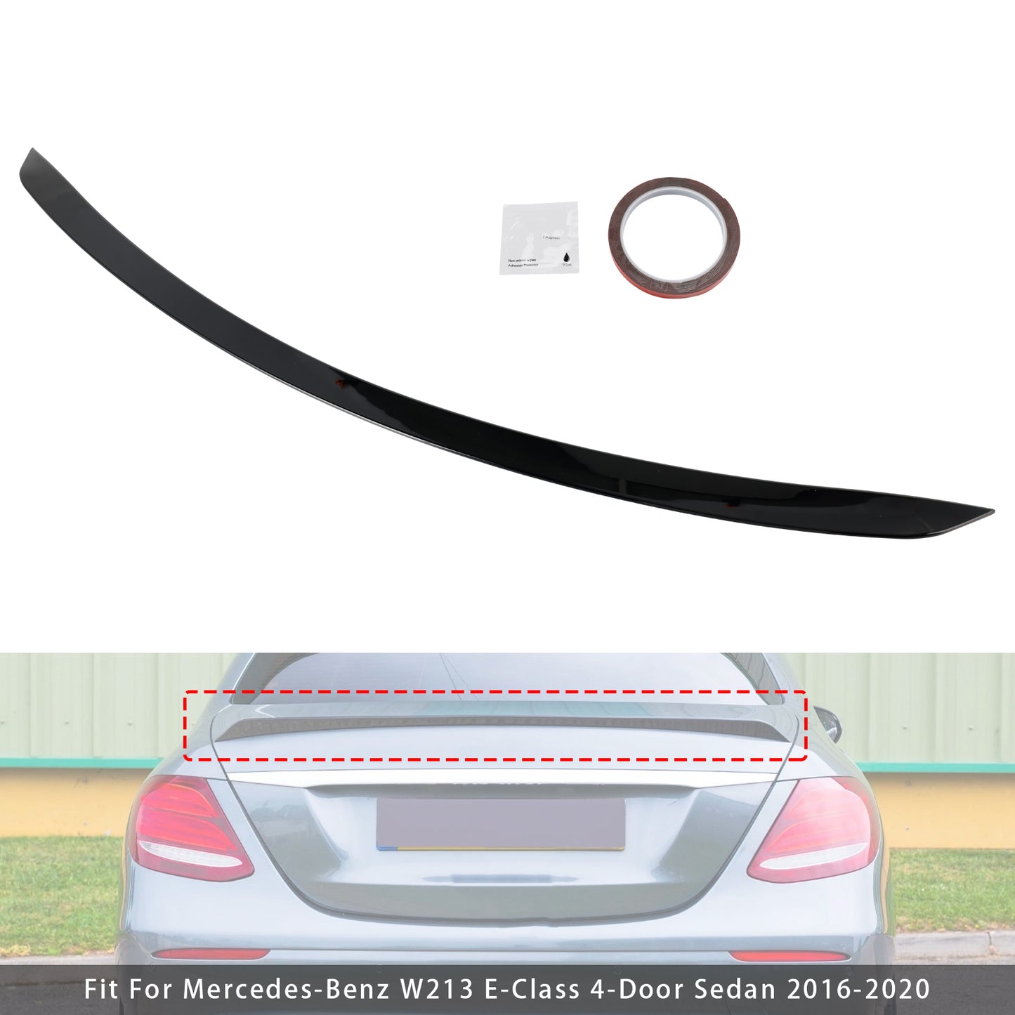 Spoiler posteriore nero lucido Mercedes Classe E W213 E63S Style 2016-2020