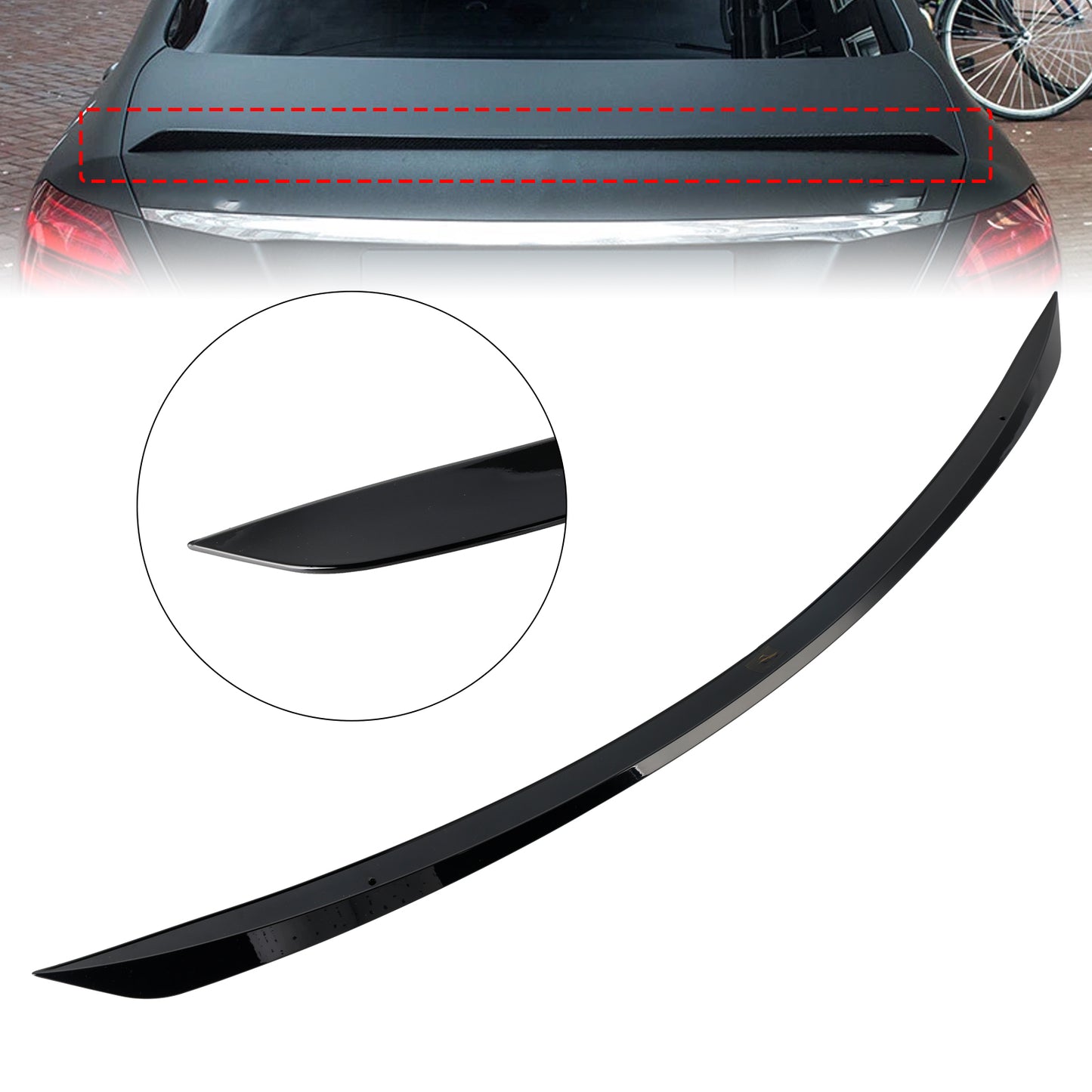 Spoiler posteriore nero lucido Mercedes Classe E W213 E63S Style 2016-2020