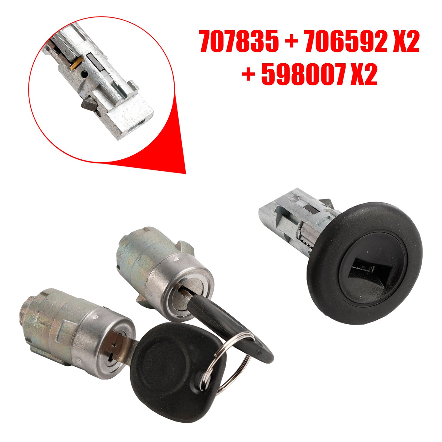2003-2006 GMC Sierra Yukon Interruttore di accensione e cilindro della serratura della porta con 2 chiavi 707835 706592 598007