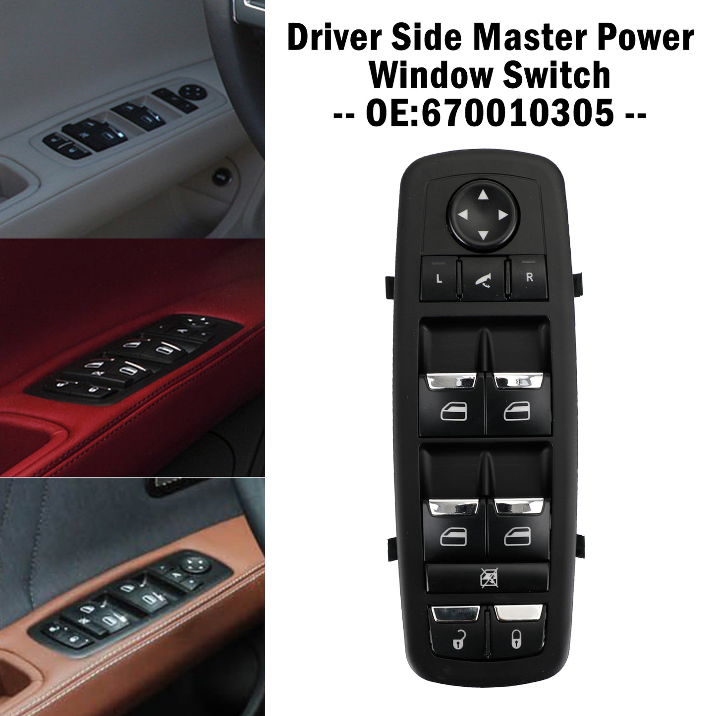 2014-2018 Maserati Ghibli Diesel SS Q4 Interruttore alzacristallo elettrico principale lato guida 670010305
