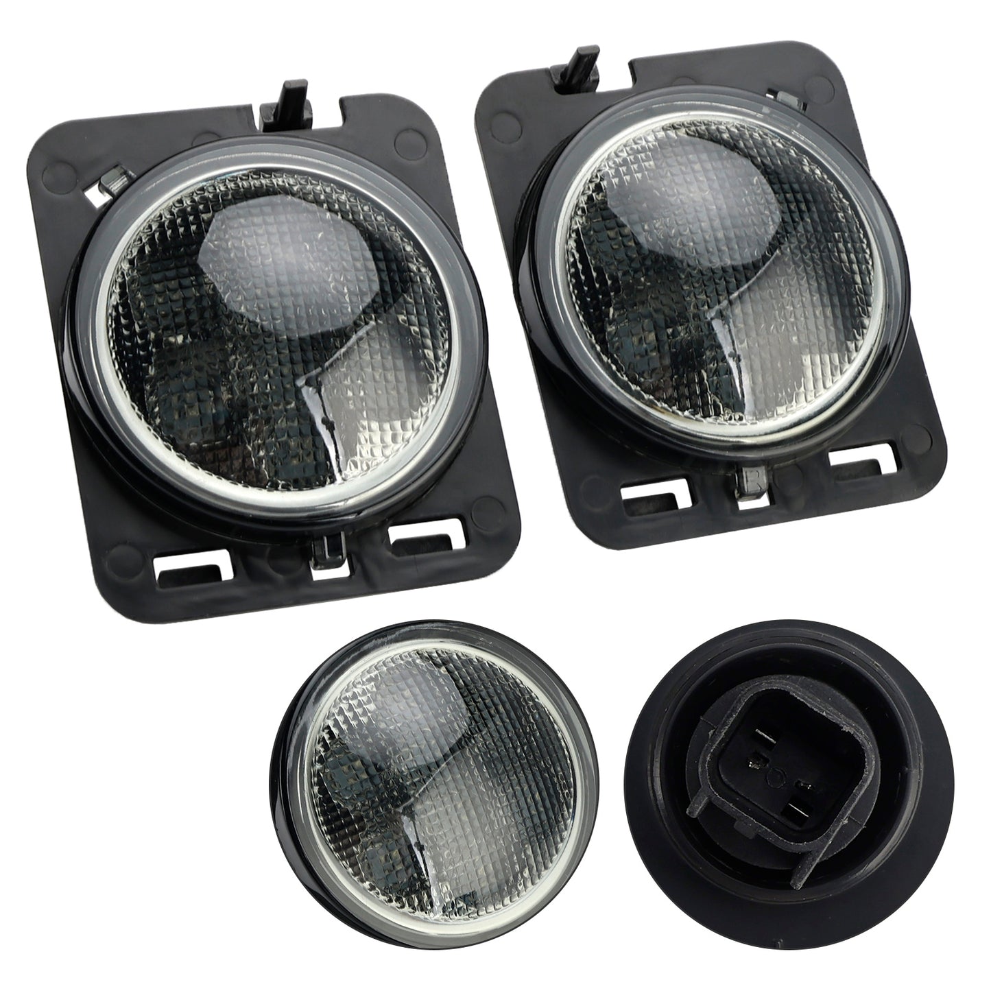 2x Parafango anteriore Parcheggio Indicatore laterale LED Indicatore di direzione per Wrangler JK 2007-15 Generico