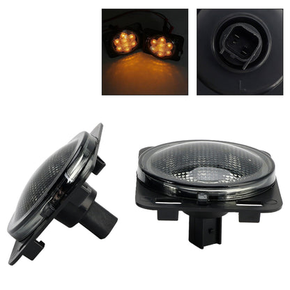 2x Parafango anteriore Parcheggio Indicatore laterale LED Indicatore di direzione per Wrangler JK 2007-15 Generico