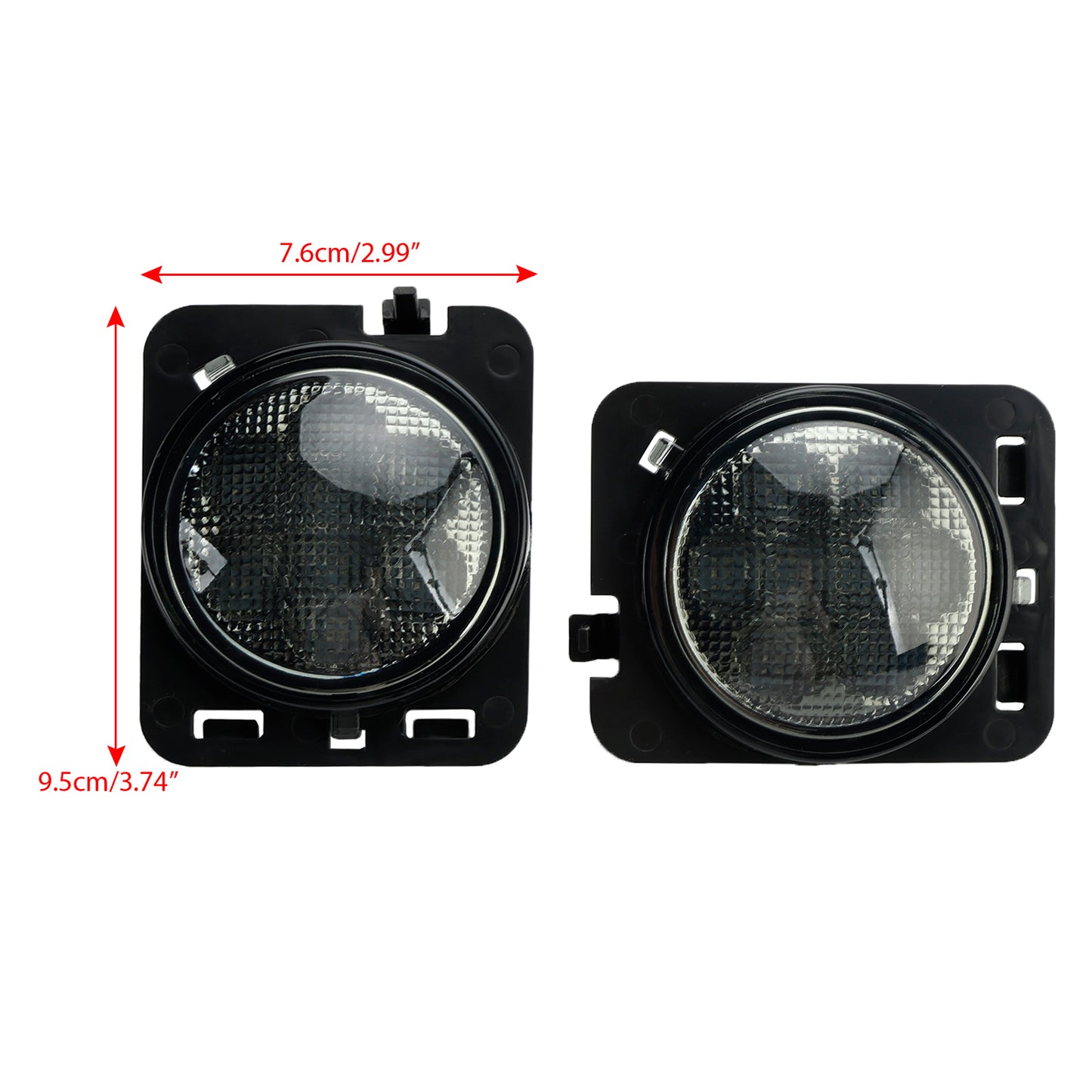 2x Parafango anteriore Parcheggio Indicatore laterale LED Indicatore di direzione per Wrangler JK 2007-15 Generico