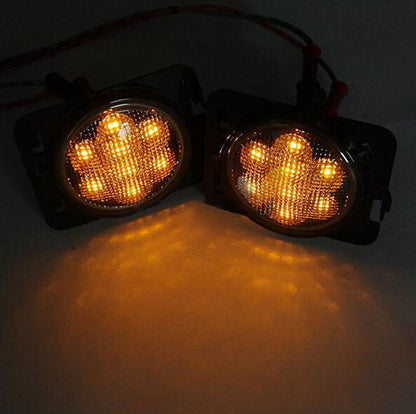 2x Parafango anteriore Parcheggio Indicatore laterale LED Indicatore di direzione per Wrangler JK 2007-15 Generico