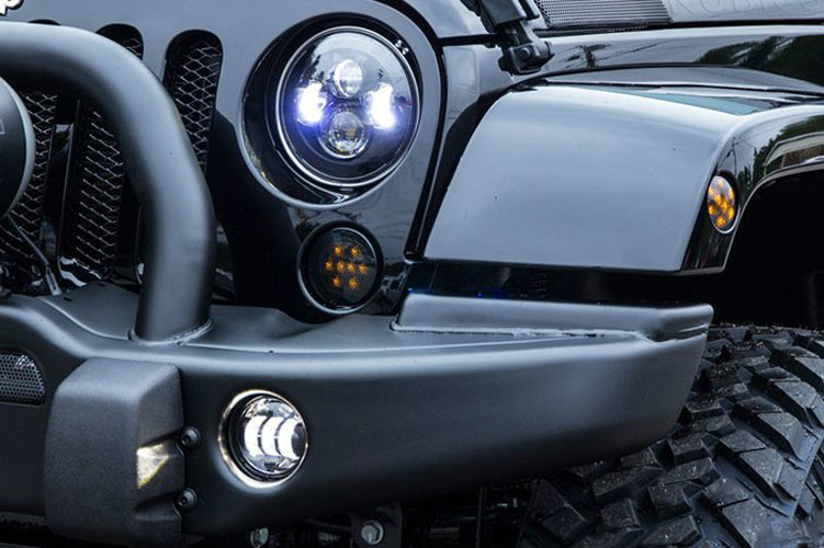 2x Parafango anteriore Parcheggio Indicatore laterale LED Indicatore di direzione per Wrangler JK 2007-15 Generico