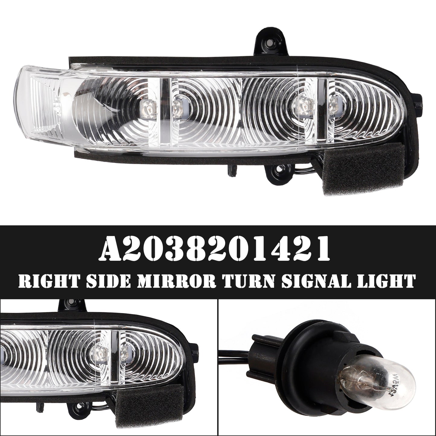 Indicatore di direzione specchietto laterale destro per Mercedes-Benz W211 S211 W463 A2038201421