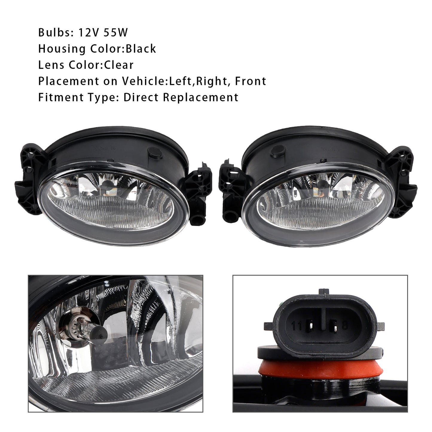Coppia di fari fendinebbia anteriori con lampadine per Mercedes Benz W204 W211 W164 C219
